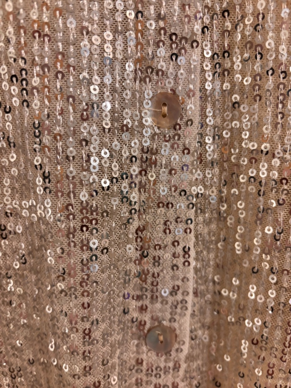 POL ivory sequined button down blouse - Picture 6 of 10